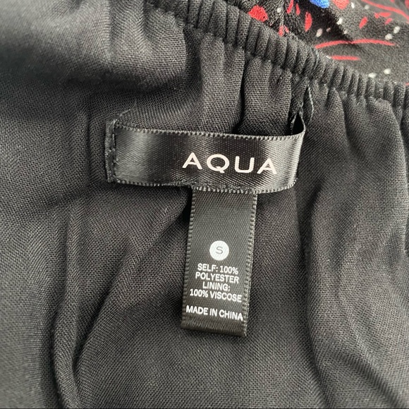 Aqua NWT Bloomingdale's One Shoulder Long Sleeve Waist Tie Floral Romper New - Picture 11 of 13